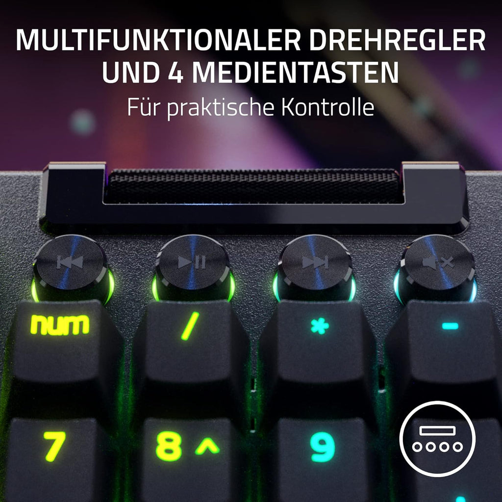 Razer BlackWidow V4 - Mechanisch gaming toetsenbord met Chroma RGB (Mechanische Razer gele schakelaars, 6 speciale macro toetsen, Doubleshot ABS keycaps) QWERTY US Layout | Zwart