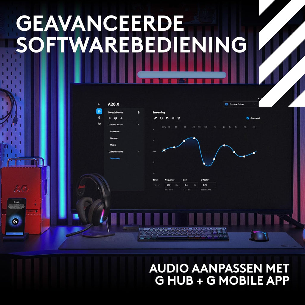 Logitech G Astro A50 X LIGHTSPEED trådlöst spelheadset + batteriladdare, PRO-G GRAPHENE, PLAYSYNC för Xbox Series X|S + PS5 + PC/Mac, Nintendo Switch 2, Bluetooth, HDMI 2.1 Passthru - Vit