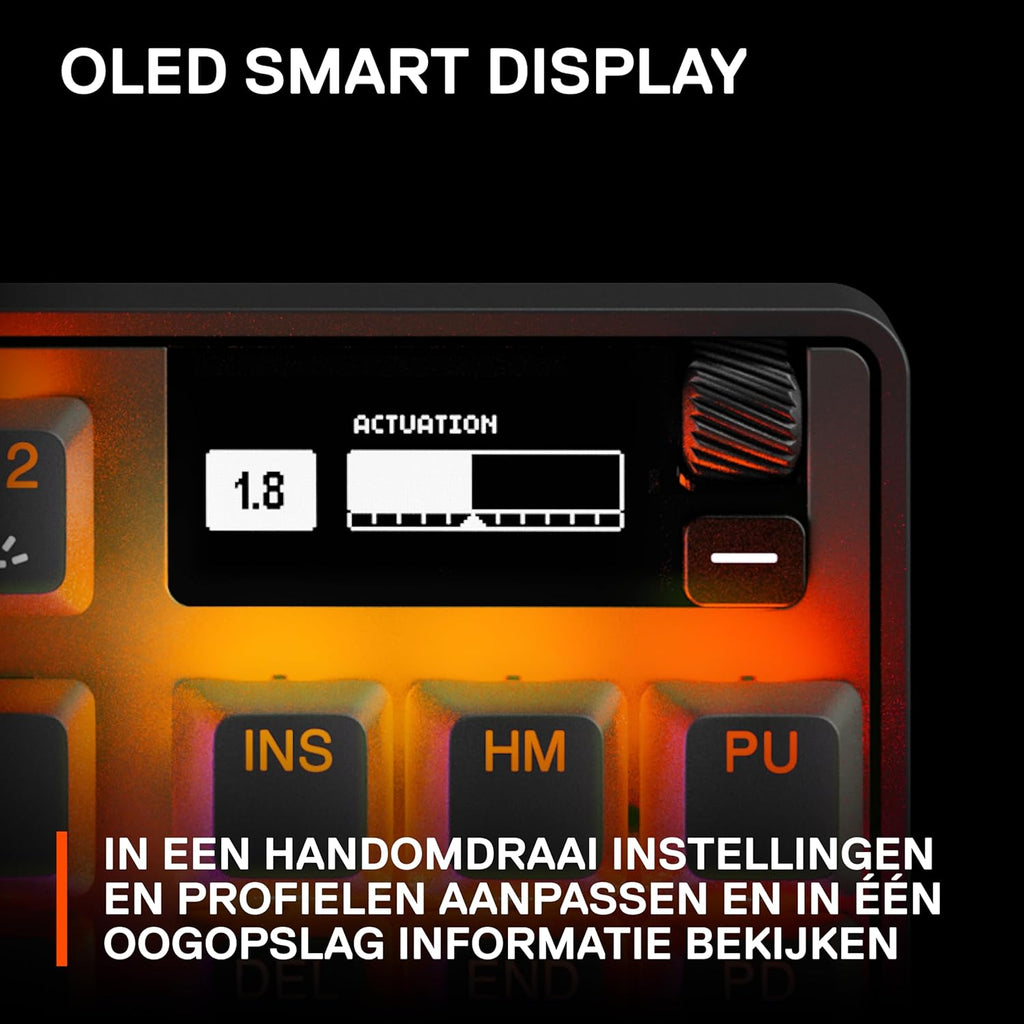 SteelSeries Apex Pro Mini Gen 3 OmniPoint 3.0 HyperMagnetic-schakelaars - Verstelbare activering - Rapid Trigger - Presets voor games - Protection Mode - Rapid Tap/SOCD - RGB - PBT-keycaps - UK QWERTY