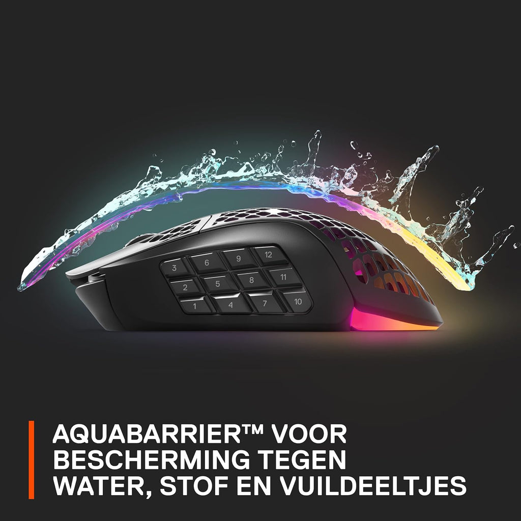 SteelSeries Aerox 3 - Geperforeerde RGB-gamingmuis - Ultralicht waterbestendig ontwerp - 8,500 DPI TrueMove Core optische sensor - Snow