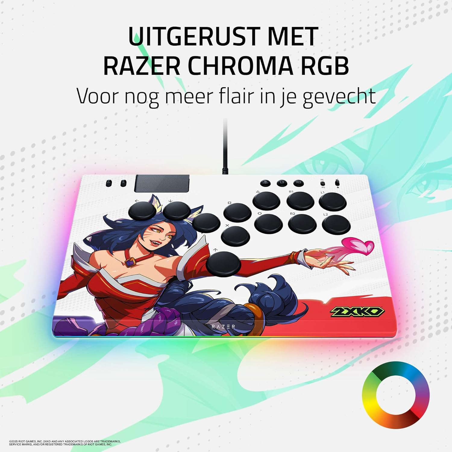 Razer Kitsune - Optische arcadecontroller met knoppen voor PS5 en pc (Nauwkeurige knopindeling met vier bewegingsrichtingen, Lage lineaire optische switches van Razer, Dun en draagbaar ontwerp) Zwart