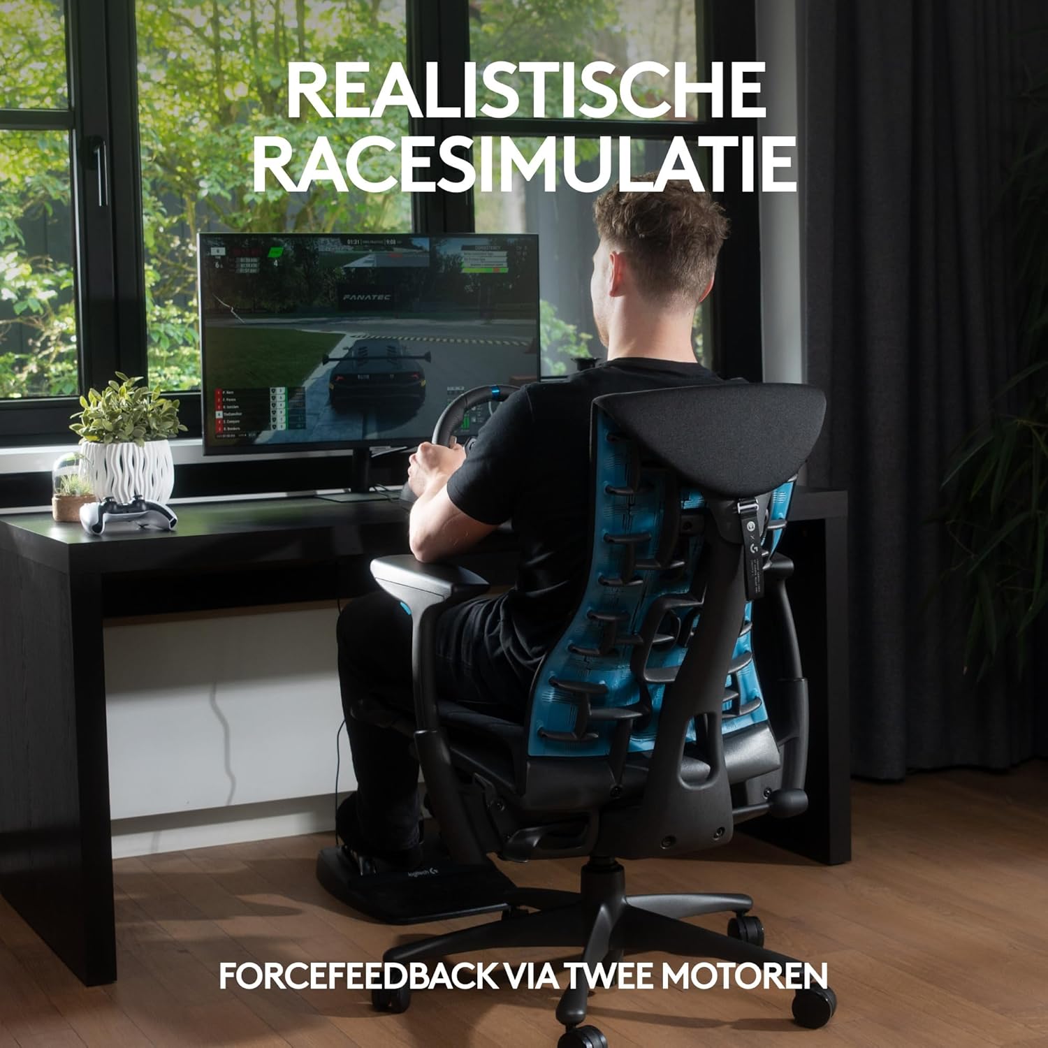 Logitech G G29 SE Driving Force-racestuur en -pedalen, forcefeedback, echt leer + Logitech G Driving Force-versnellingspook - Voor PS5, PS4 en pc, Mac - Black