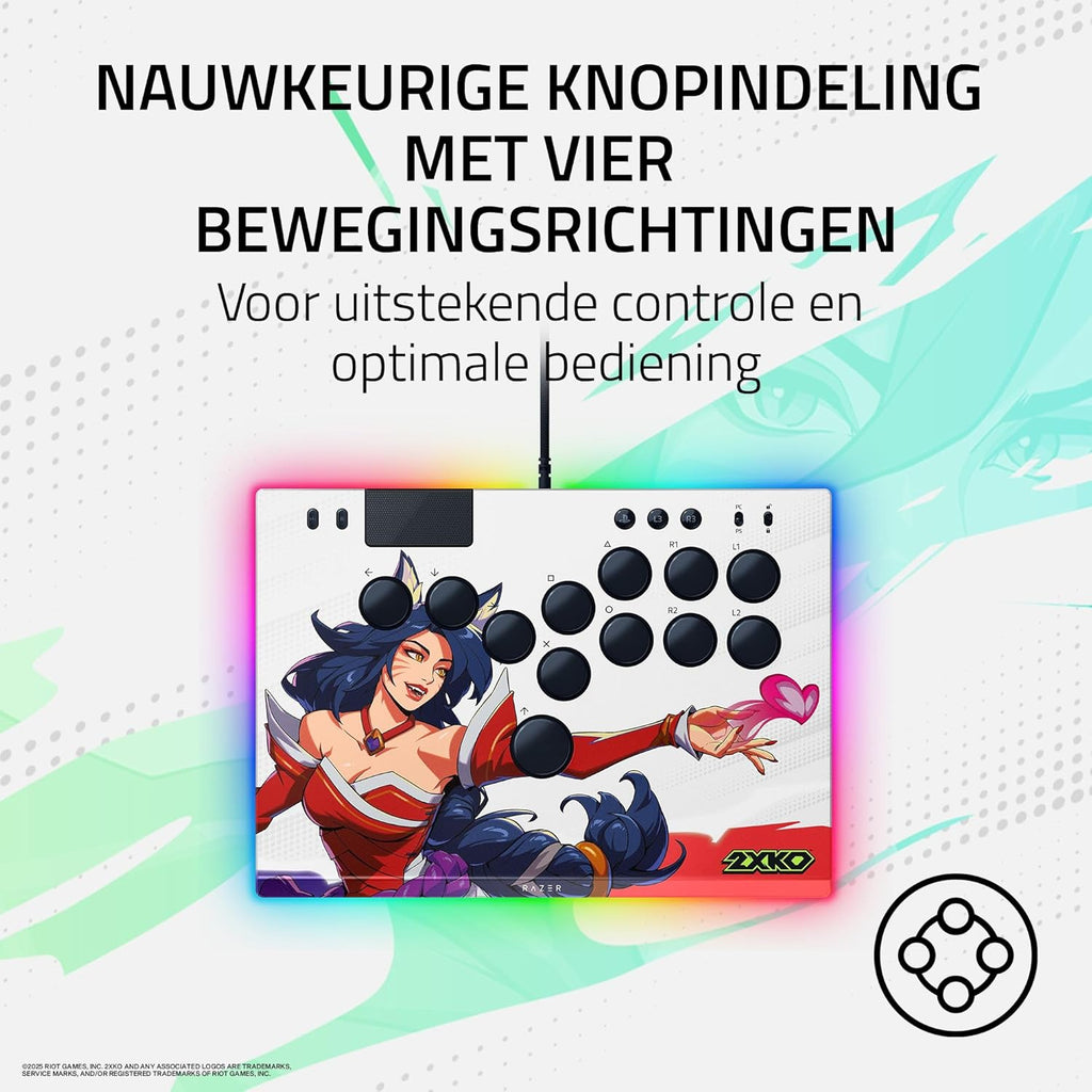 Razer Kitsune - Optische arcadecontroller met knoppen voor PS5 en pc (Nauwkeurige knopindeling met vier bewegingsrichtingen, Lage lineaire optische switches van Razer, Dun en draagbaar ontwerp) Zwart