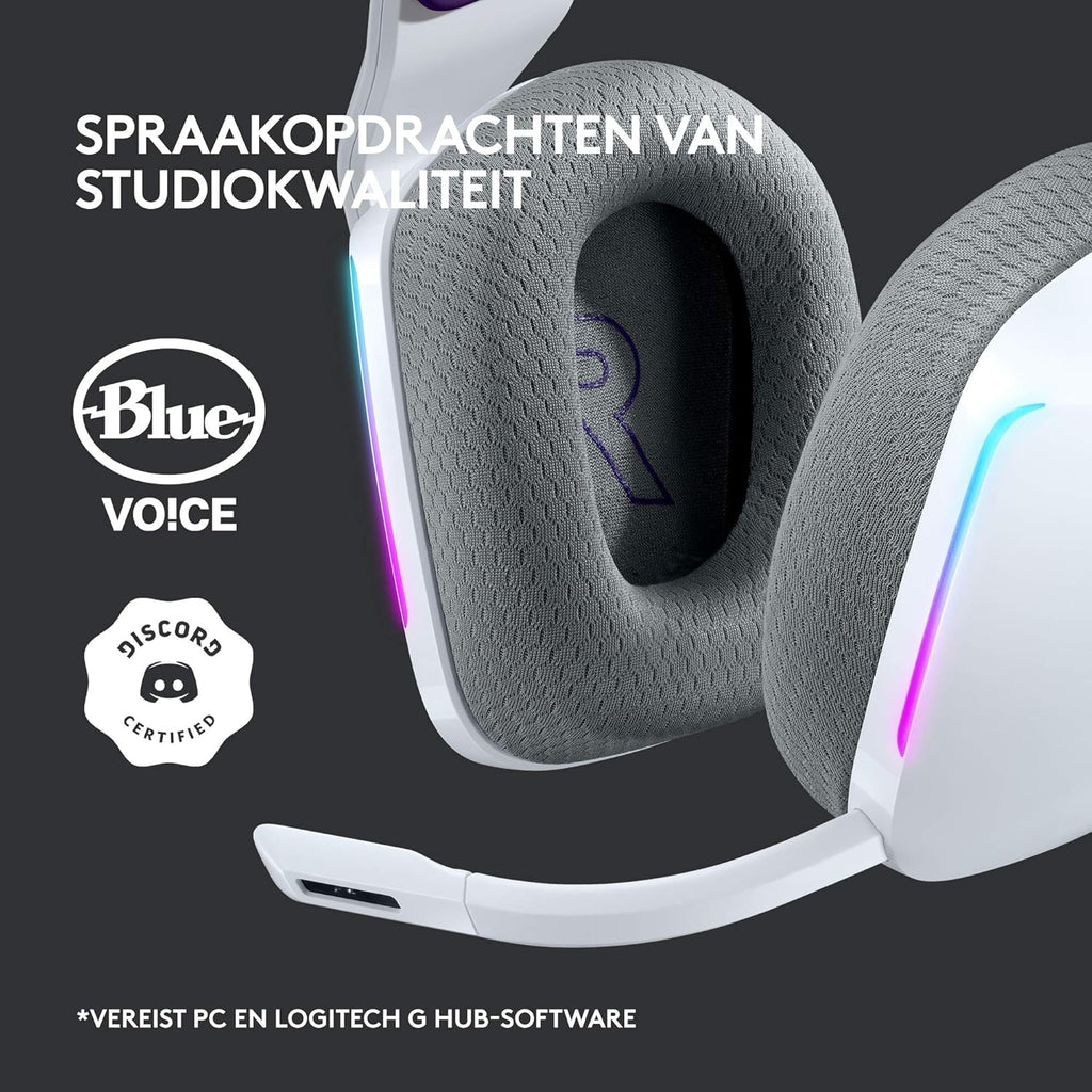 Logitech G522 LIGHTSPEED draadloze gaming headset, LIGHTSYNC RGB, microfoon en geavanceerde gesynchroniseerde audio, drievoudige connectiviteit - LIGHTSPEED, Bluetooth, USB-A naar USB-C voor pc -Zwart