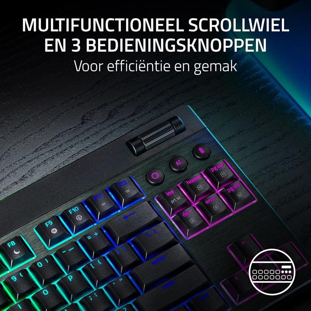 Razer BlackWidow V4 - Mechanisch gaming toetsenbord met Chroma RGB (Mechanische Razer gele schakelaars, 6 speciale macro toetsen, Doubleshot ABS keycaps) QWERTY US Layout | Zwart