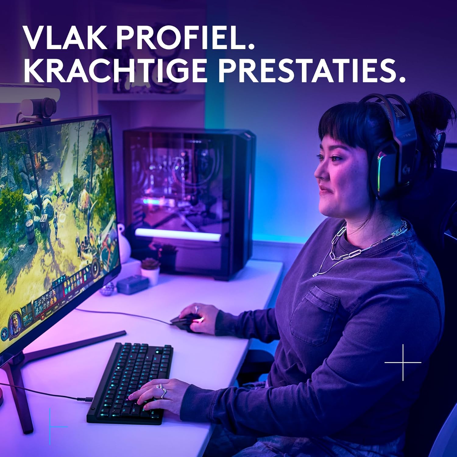 Logitech G G515 LIGHTSPEED TKL Laag profiel draadloos gamingtoetsenbord, LIGHTSYNC RGB, Thin Tenkeyless-ontwerp, PBT toetskappen, tactiele mechanische schakelaars, US International QWERTY - Zwart