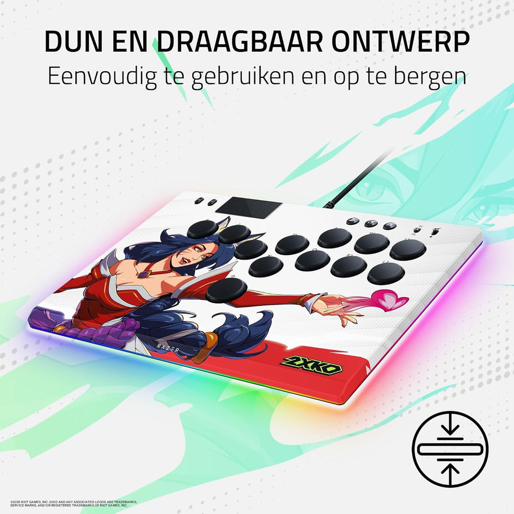 Razer Kitsune - Optische arcadecontroller met knoppen voor PS5 en pc (Nauwkeurige knopindeling met vier bewegingsrichtingen, Lage lineaire optische switches van Razer, Dun en draagbaar ontwerp) Zwart