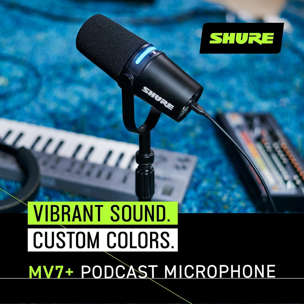 Shure MV7i Slimme Podcast Microfoon + Ingebouwde Audio Interface