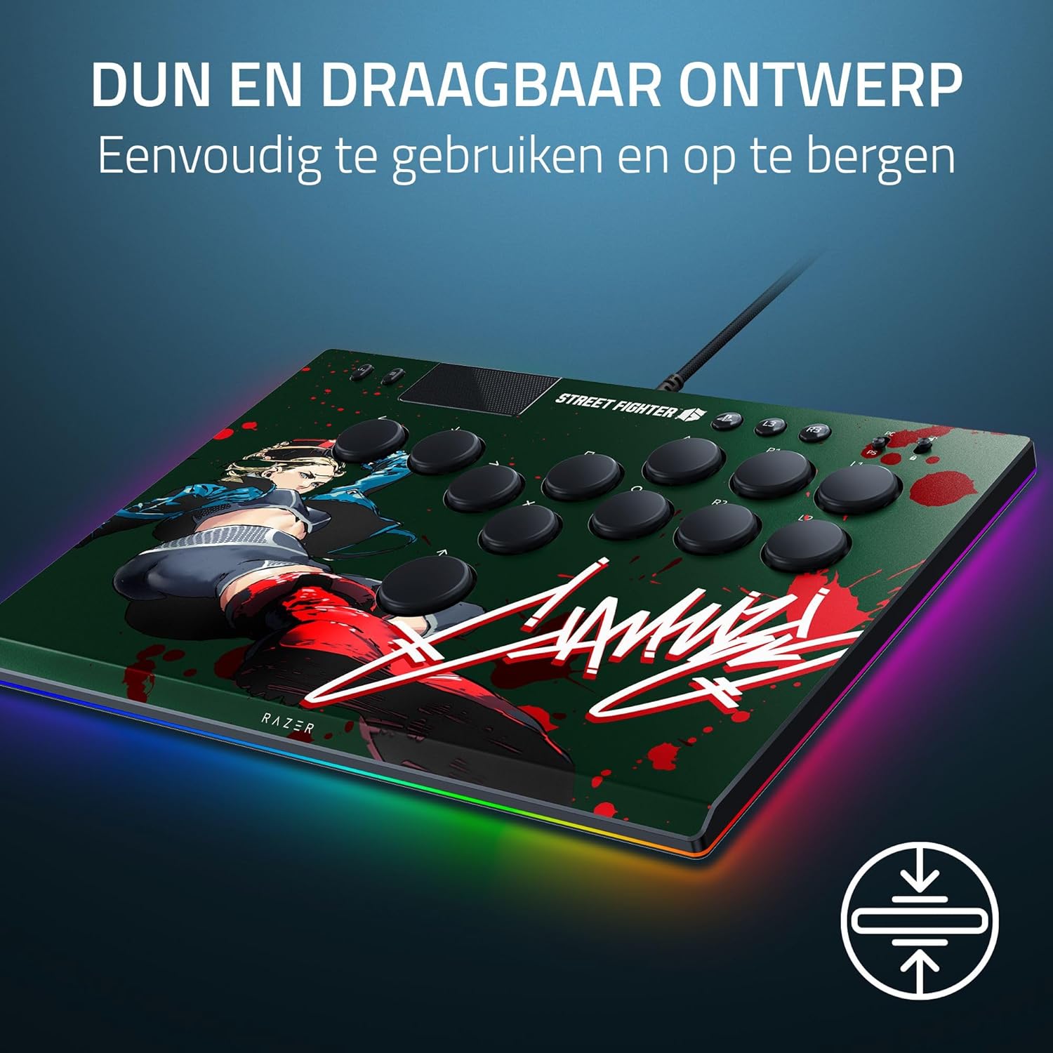 Razer Kitsune - Optische arcadecontroller met knoppen voor PS5 en pc (Nauwkeurige knopindeling met vier bewegingsrichtingen, Lage lineaire optische switches van Razer, Dun en draagbaar ontwerp) Zwart