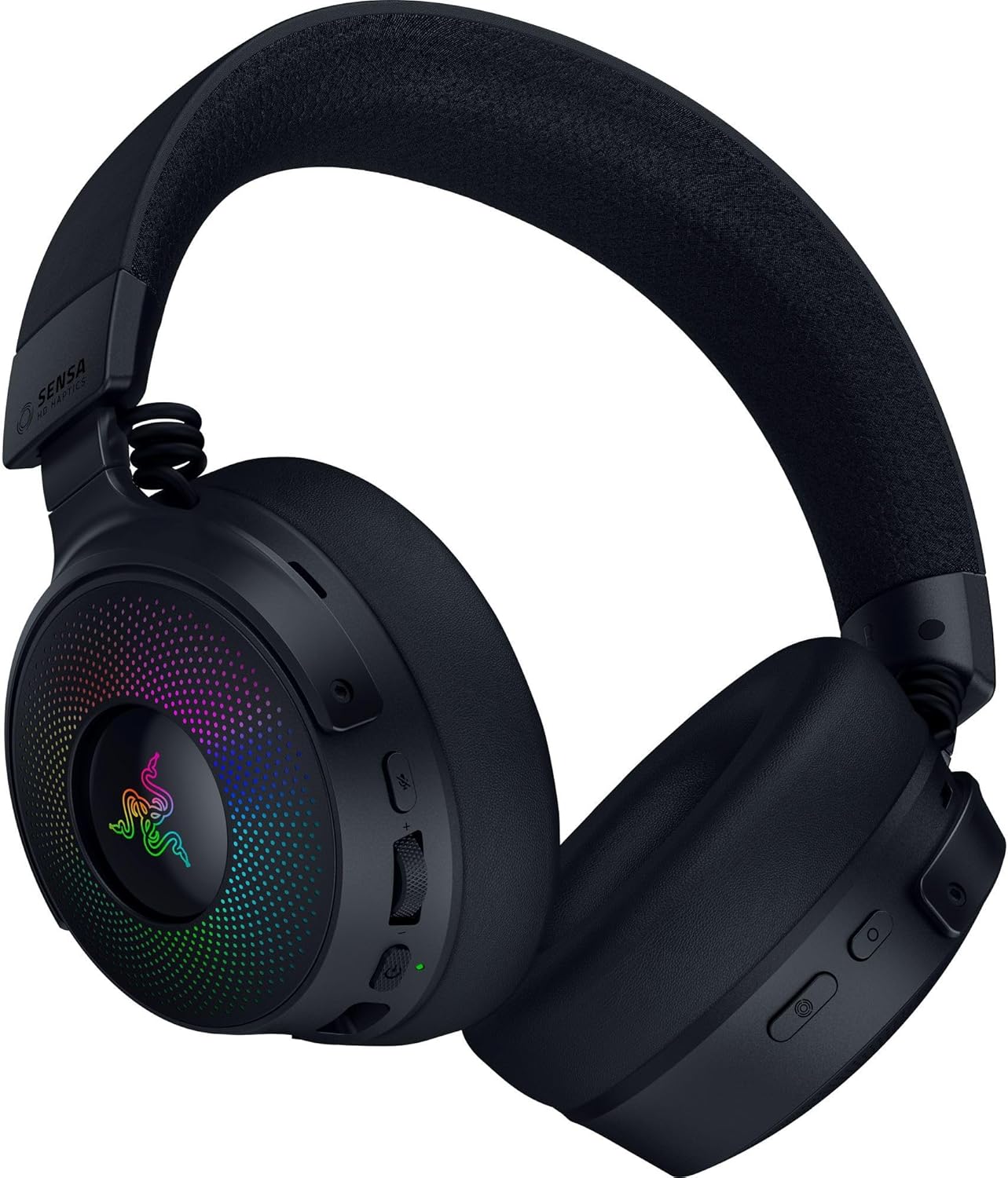 Razer Kraken V4 - Draadloze Gaming Headset (3 Modes Connectiviteit, TriForce 40mm Drivers, 9-Zone RGB Earcup Verlichting, Mix & Volume aanpassingen, THX Spatial Audio) Zwart