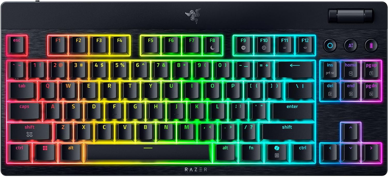 Razer BlackWidow V4 - Mechanisch gaming toetsenbord met Chroma RGB (Mechanische Razer gele schakelaars, 6 speciale macro toetsen, Doubleshot ABS keycaps) QWERTY US Layout | Zwart