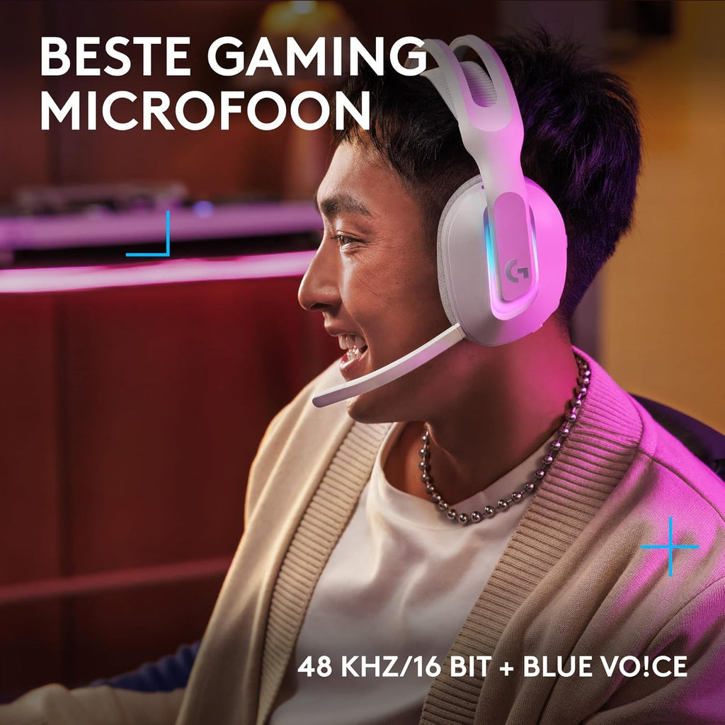 Logitech G522 LIGHTSPEED draadloze gaming headset, LIGHTSYNC RGB, microfoon en geavanceerde gesynchroniseerde audio, drievoudige connectiviteit - LIGHTSPEED, Bluetooth, USB-A naar USB-C voor pc -Zwart