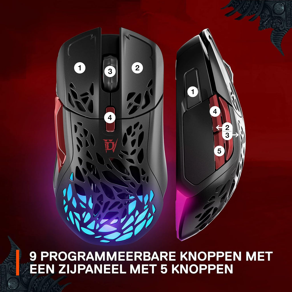 SteelSeries Aerox 3 - Geperforeerde RGB-gamingmuis - Ultralicht waterbestendig ontwerp - 8,500 DPI TrueMove Core optische sensor - Snow