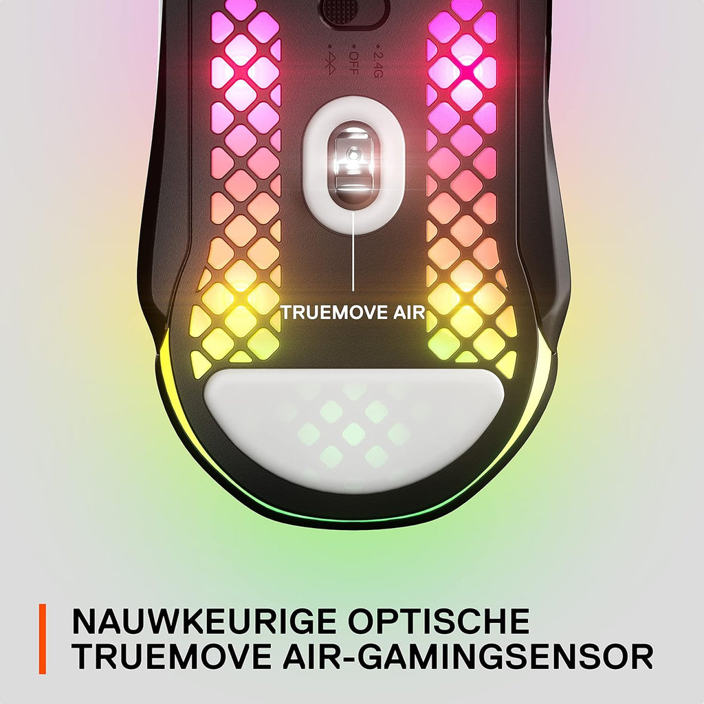 SteelSeries Aerox 3 - Geperforeerde RGB-gamingmuis - Ultralicht waterbestendig ontwerp - 8,500 DPI TrueMove Core optische sensor - Snow