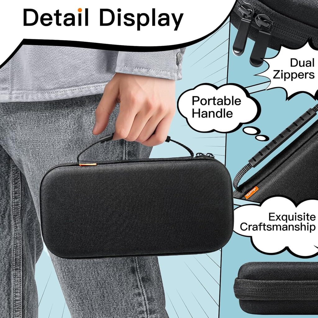 JETech Dragen Case voor Nintendo Switch 2 (2025) 7,9 Inch, Draagbare Reistas met Harde Schaal met 10 Gamekaartsleuven en Accessoires Zakje, Lichtgewicht Krasbestendige Bescherming (Zwart)