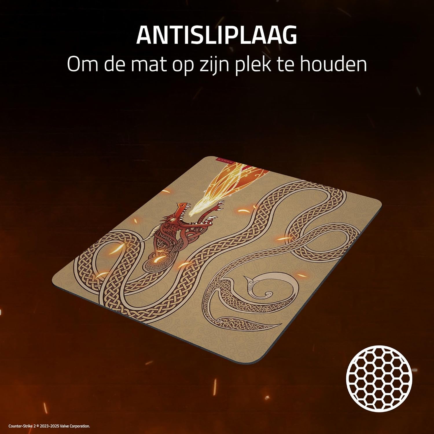 Razer Gigantus V2 L Counter-Strike 2 Dragon Lore - Zachte gamingmuismat voor optimale controle - Microweefsel met textuur - 450 x 400 x 3 mm - Antisliprubber | Dragon Lore
