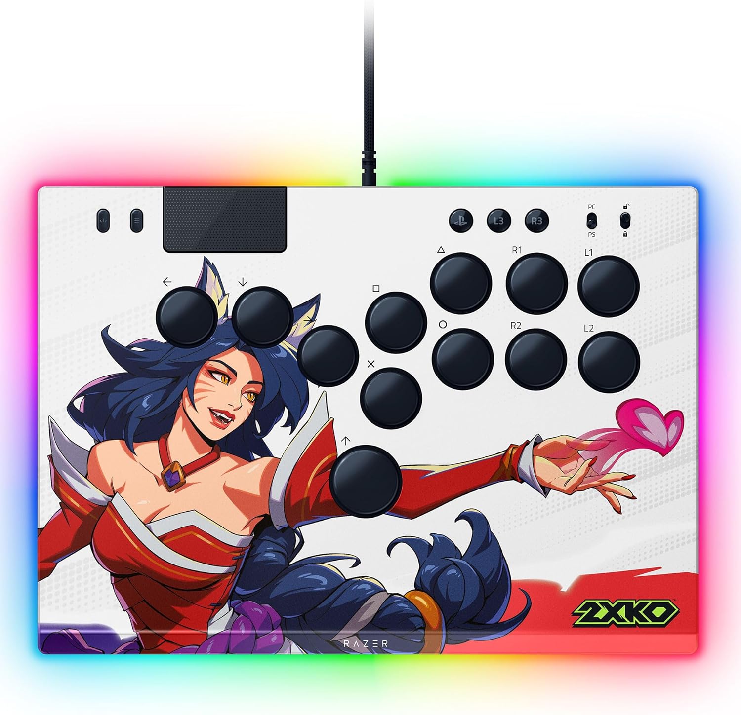 Razer Kitsune - Optische arcadecontroller met knoppen voor PS5 en pc (Nauwkeurige knopindeling met vier bewegingsrichtingen, Lage lineaire optische switches van Razer, Dun en draagbaar ontwerp) Zwart