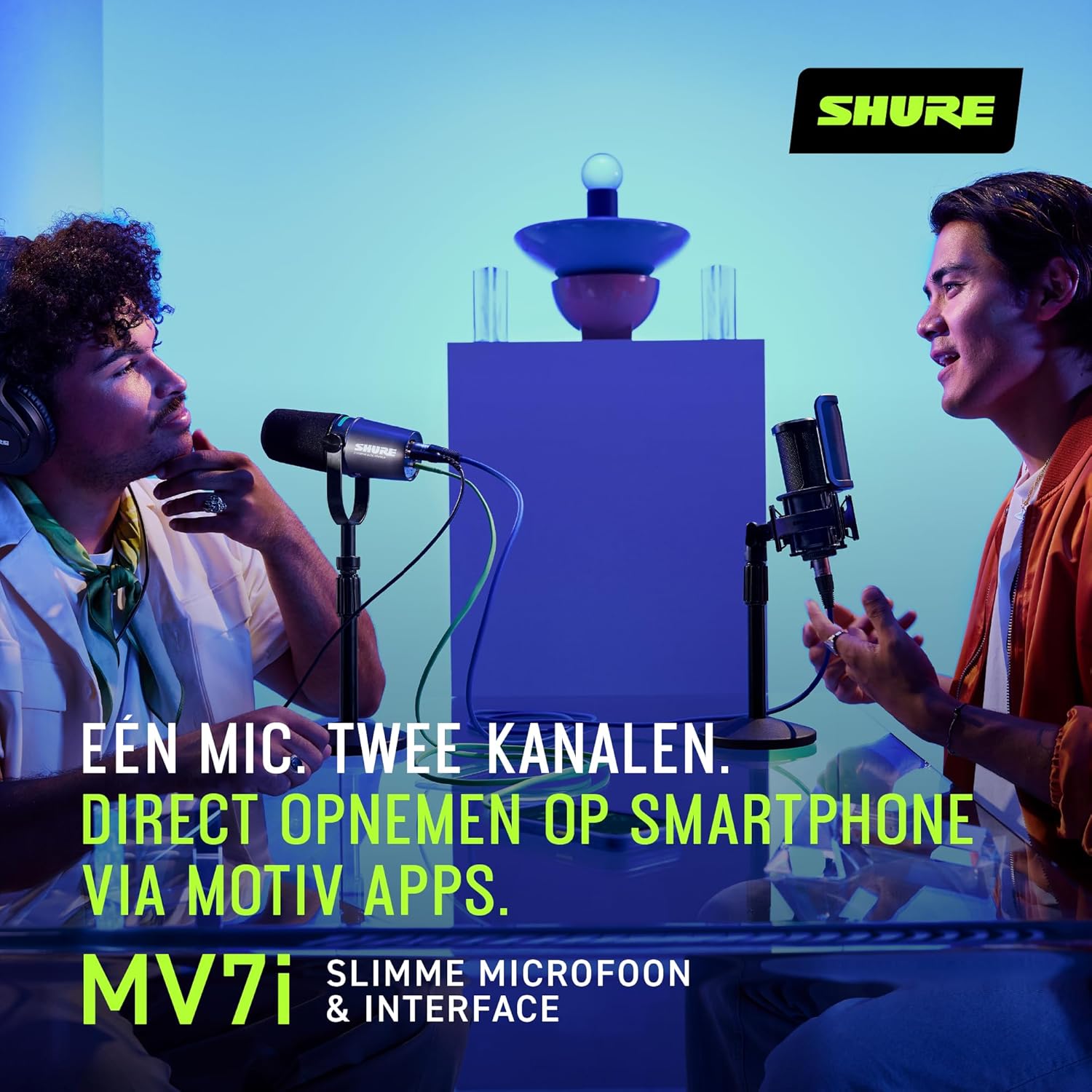 Shure MV7i Slimme Podcast Microfoon + Ingebouwde Audio Interface