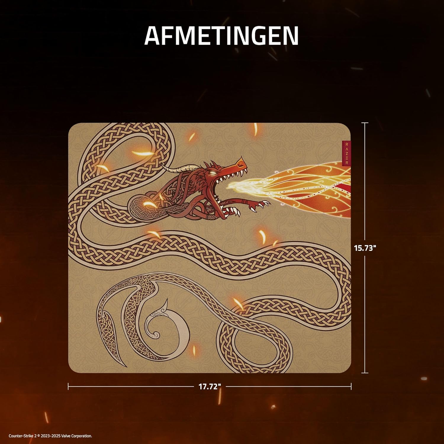 Razer Gigantus V2 L Counter-Strike 2 Dragon Lore - Zachte gamingmuismat voor optimale controle - Microweefsel met textuur - 450 x 400 x 3 mm - Antisliprubber | Dragon Lore