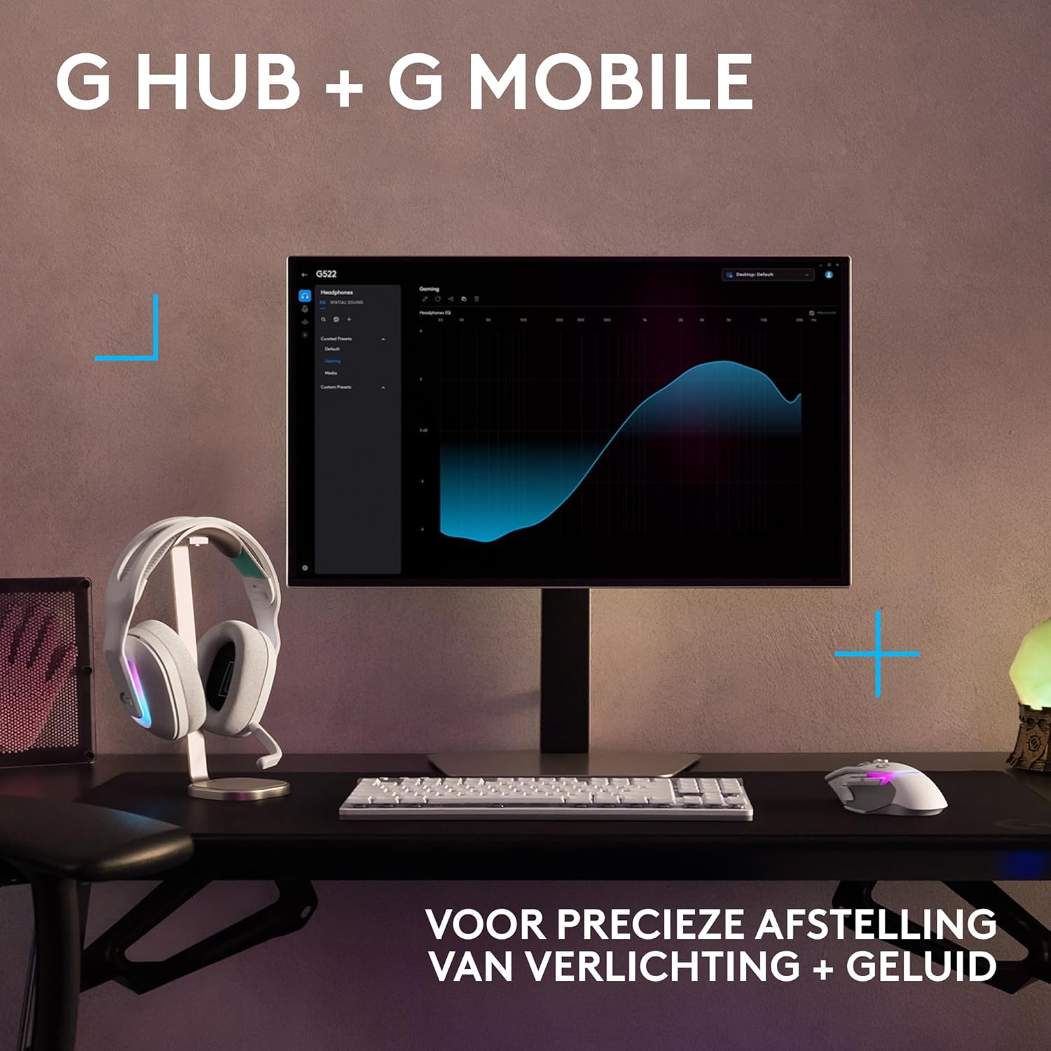 Logitech G522 LIGHTSPEED draadloze gaming headset, LIGHTSYNC RGB, microfoon en geavanceerde gesynchroniseerde audio, drievoudige connectiviteit - LIGHTSPEED, Bluetooth, USB-A naar USB-C voor pc -Zwart