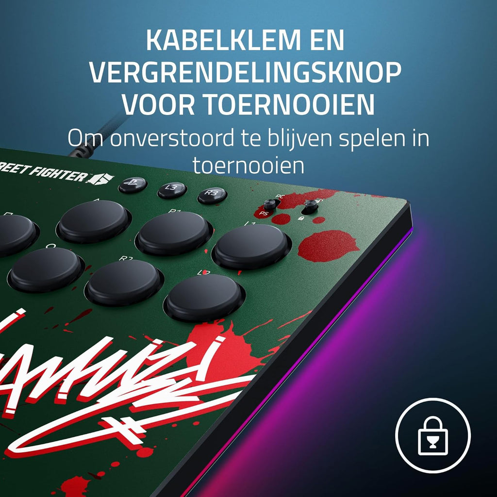 Razer Kitsune - Optische arcadecontroller met knoppen voor PS5 en pc (Nauwkeurige knopindeling met vier bewegingsrichtingen, Lage lineaire optische switches van Razer, Dun en draagbaar ontwerp) Zwart