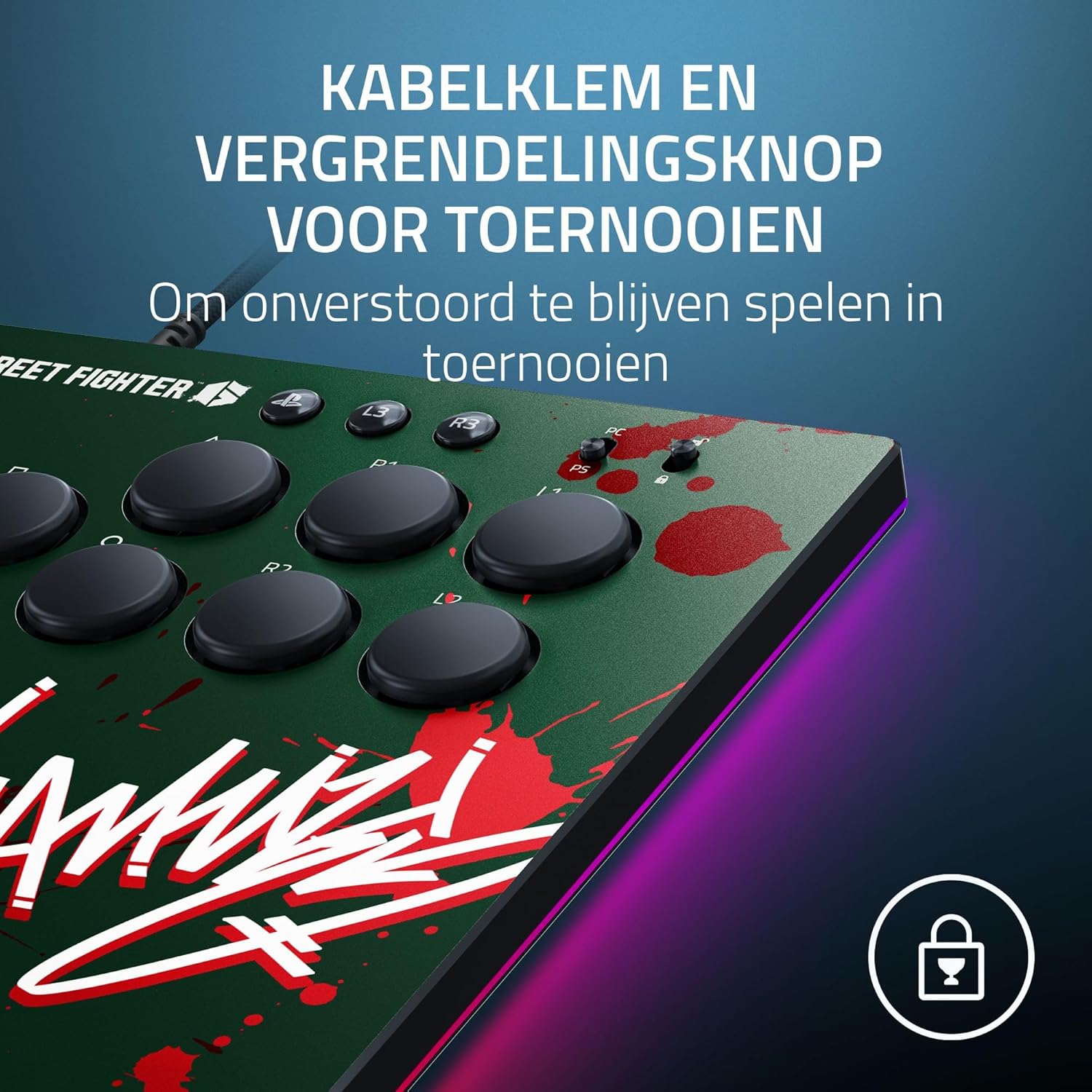 Razer Kitsune - Optische arcadecontroller met knoppen voor PS5 en pc (Nauwkeurige knopindeling met vier bewegingsrichtingen, Lage lineaire optische switches van Razer, Dun en draagbaar ontwerp) Zwart