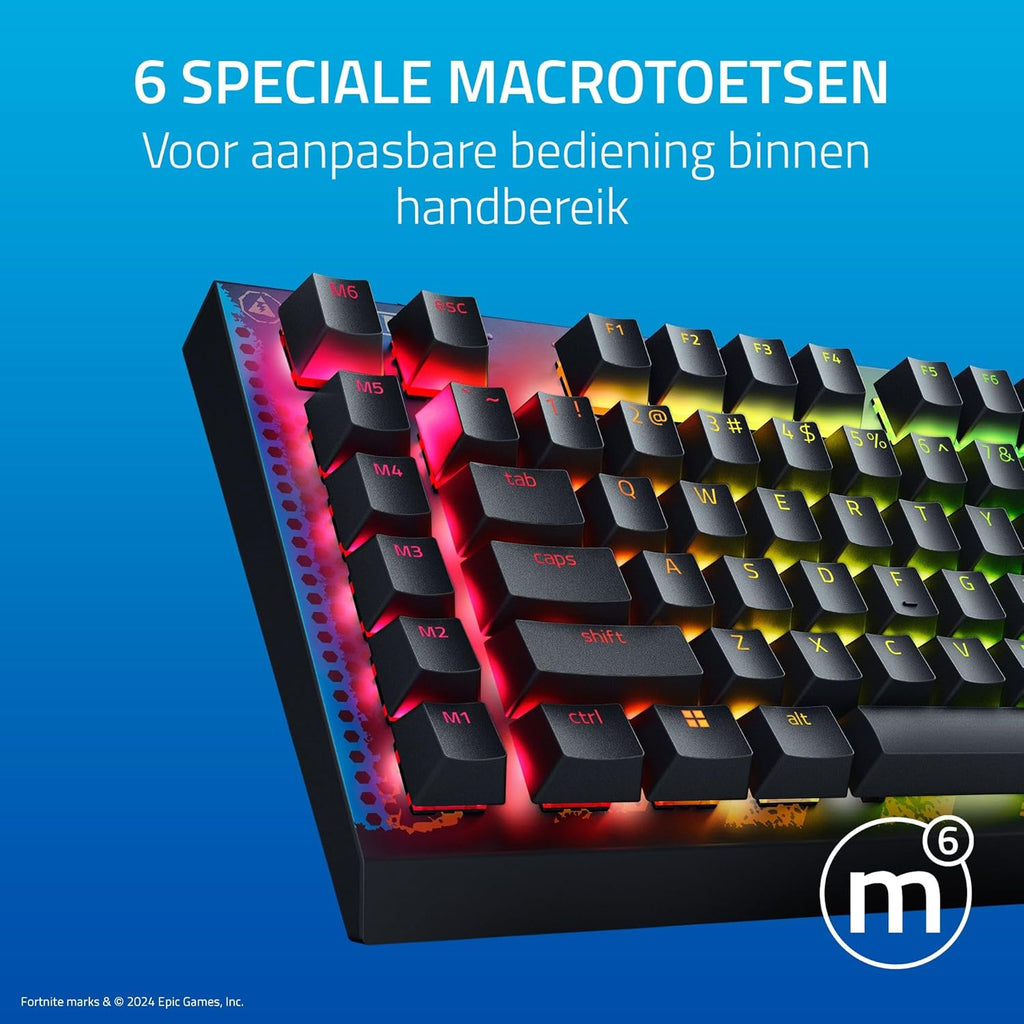 Razer BlackWidow V4 - Mechanisch gaming toetsenbord met Chroma RGB (Mechanische Razer gele schakelaars, 6 speciale macro toetsen, Doubleshot ABS keycaps) QWERTY US Layout | Zwart
