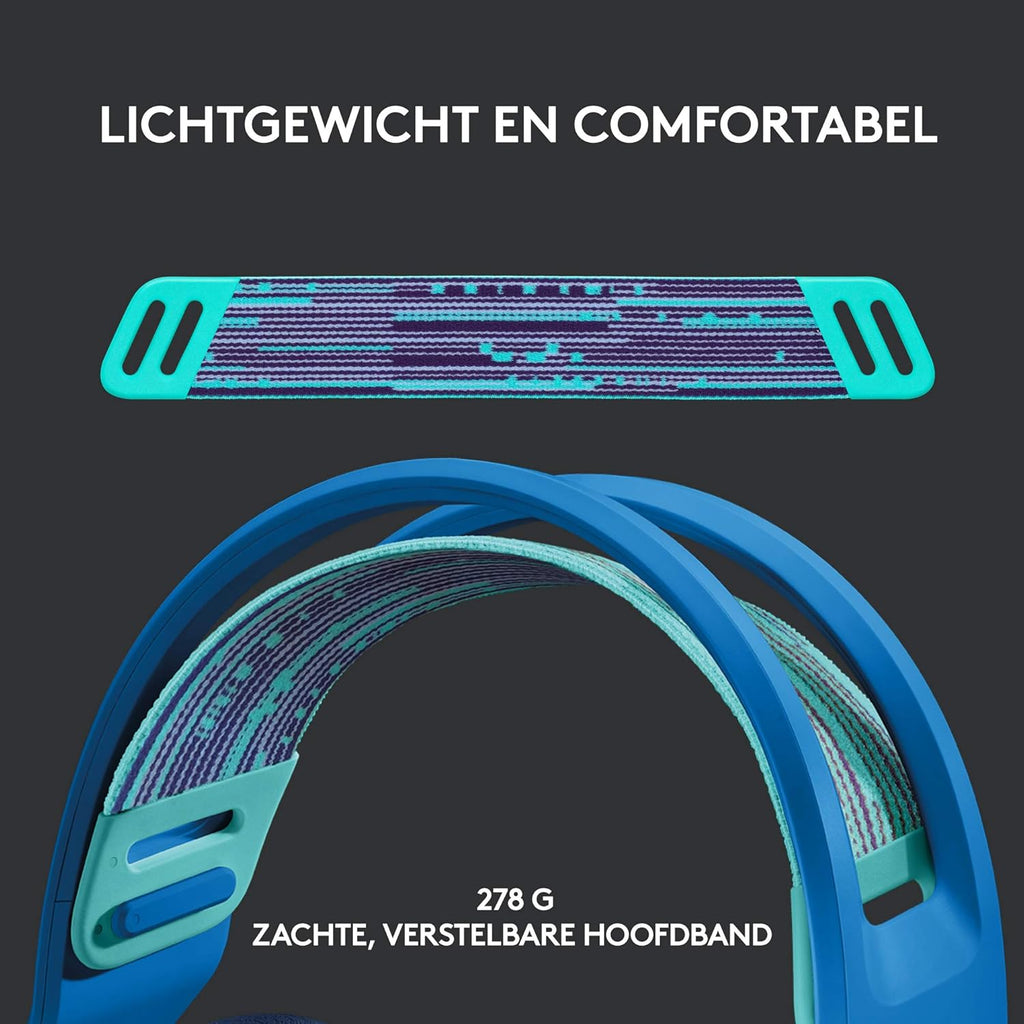 Logitech G522 LIGHTSPEED draadloze gaming headset, LIGHTSYNC RGB, microfoon en geavanceerde gesynchroniseerde audio, drievoudige connectiviteit - LIGHTSPEED, Bluetooth, USB-A naar USB-C voor pc -Zwart