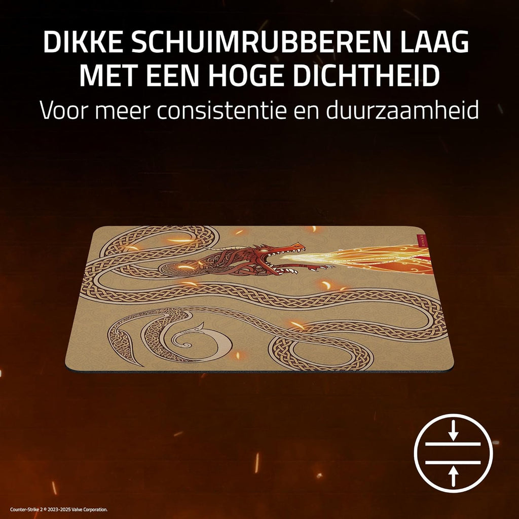 Razer Gigantus V2 L Counter-Strike 2 Dragon Lore - Zachte gamingmuismat voor optimale controle - Microweefsel met textuur - 450 x 400 x 3 mm - Antisliprubber | Dragon Lore