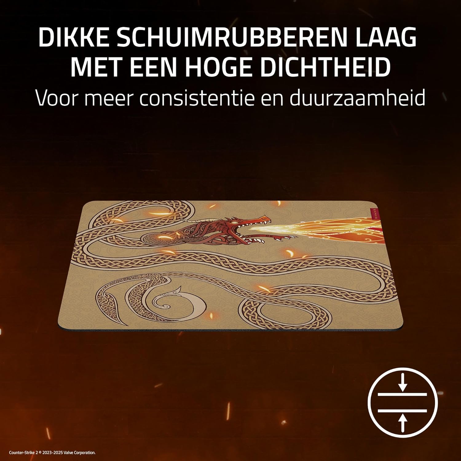 Razer Gigantus V2 L Counter-Strike 2 Dragon Lore - Zachte gamingmuismat voor optimale controle - Microweefsel met textuur - 450 x 400 x 3 mm - Antisliprubber | Dragon Lore