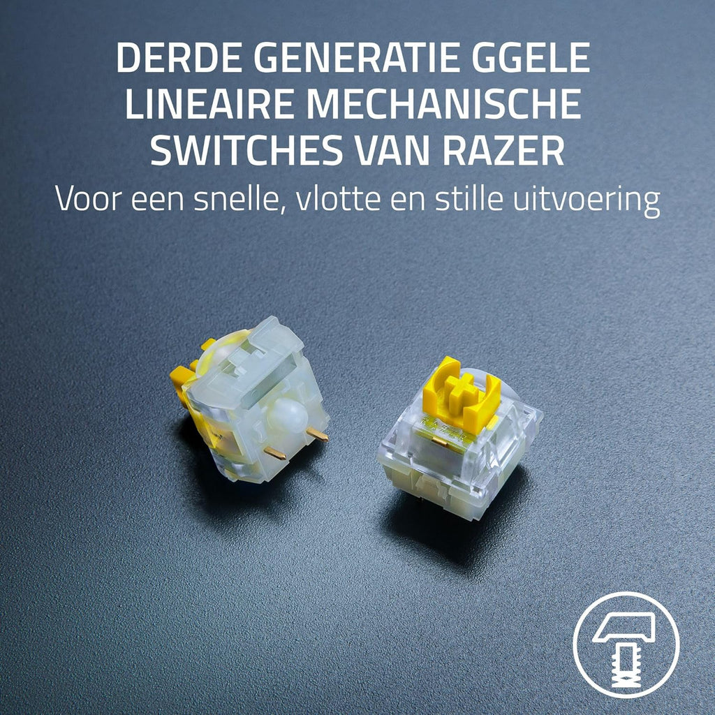 Razer BlackWidow V4 - Mechanisch gaming toetsenbord met Chroma RGB (Mechanische Razer gele schakelaars, 6 speciale macro toetsen, Doubleshot ABS keycaps) QWERTY US Layout | Zwart