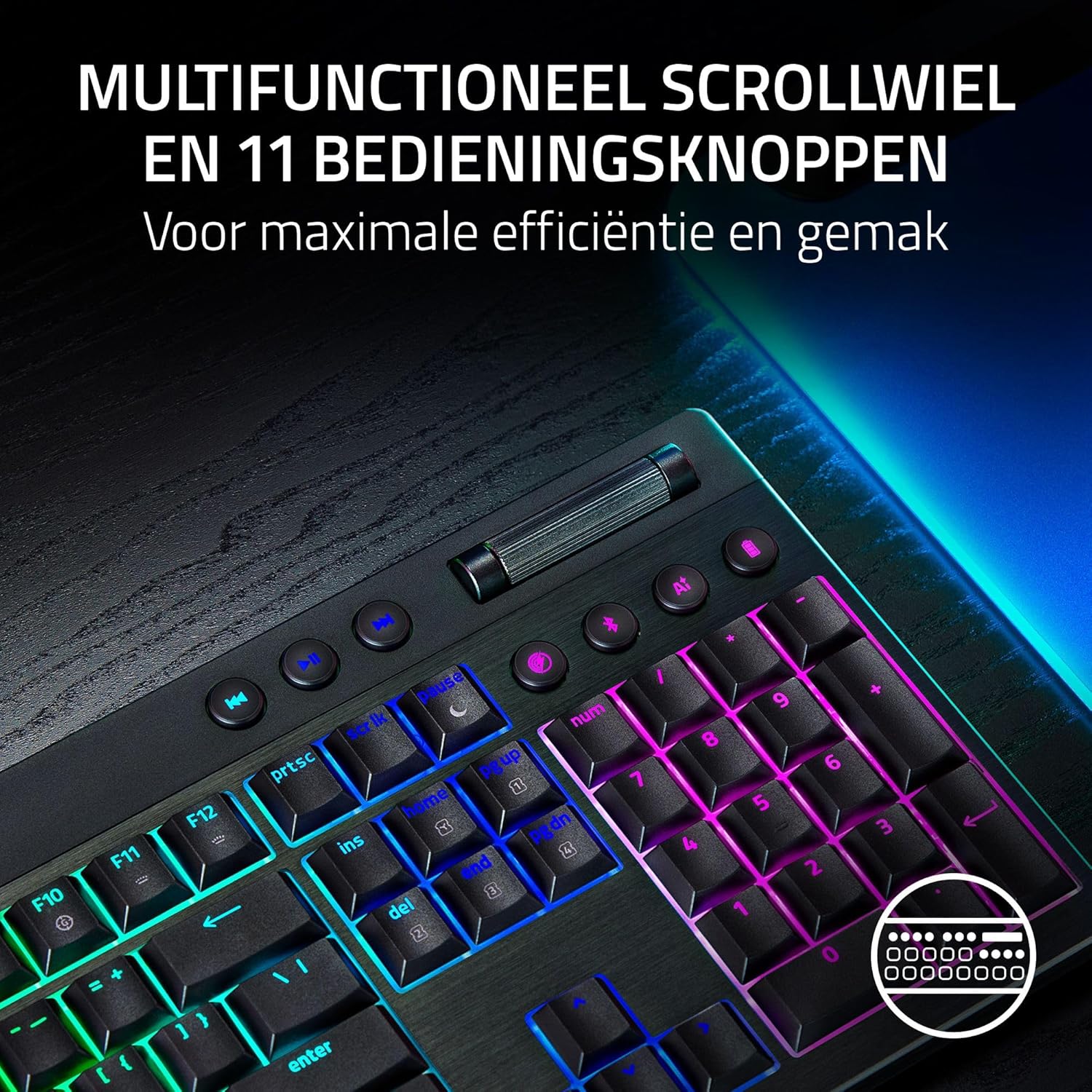 Razer BlackWidow V4 - Mechanisch gaming toetsenbord met Chroma RGB (Mechanische Razer gele schakelaars, 6 speciale macro toetsen, Doubleshot ABS keycaps) QWERTY US Layout | Zwart