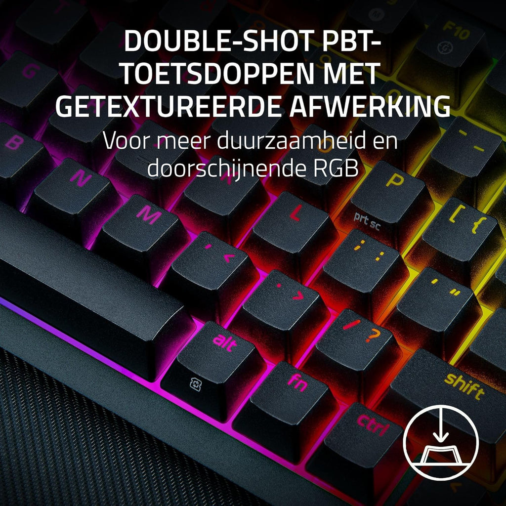 Razer BlackWidow V4 Pro 75% - Draadloos hot-swappable gaming-toetsenbord - OLED-display (opdrachtdial, 4K Hz & Bluetooth-connectiviteit, magnetische palmsteun) US Layout ISO | Zwart