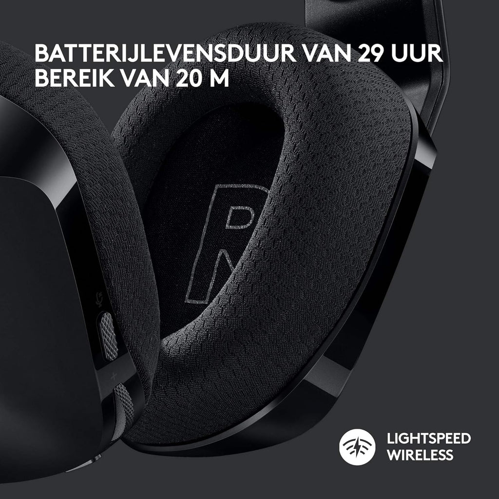 Logitech G522 LIGHTSPEED draadloze gaming headset, LIGHTSYNC RGB, microfoon en geavanceerde gesynchroniseerde audio, drievoudige connectiviteit - LIGHTSPEED, Bluetooth, USB-A naar USB-C voor pc -Zwart