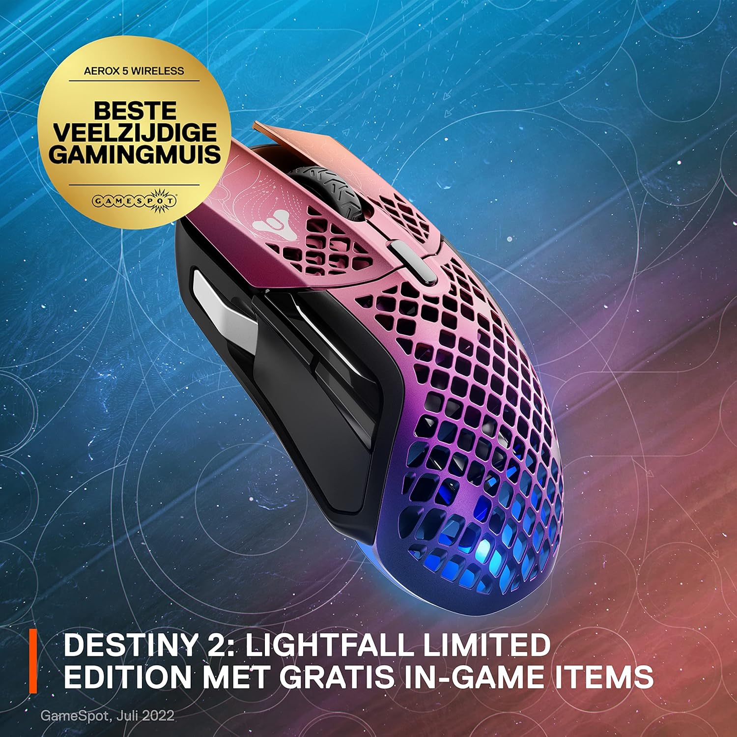 SteelSeries Aerox 3 - Geperforeerde RGB-gamingmuis - Ultralicht waterbestendig ontwerp - 8,500 DPI TrueMove Core optische sensor - Snow