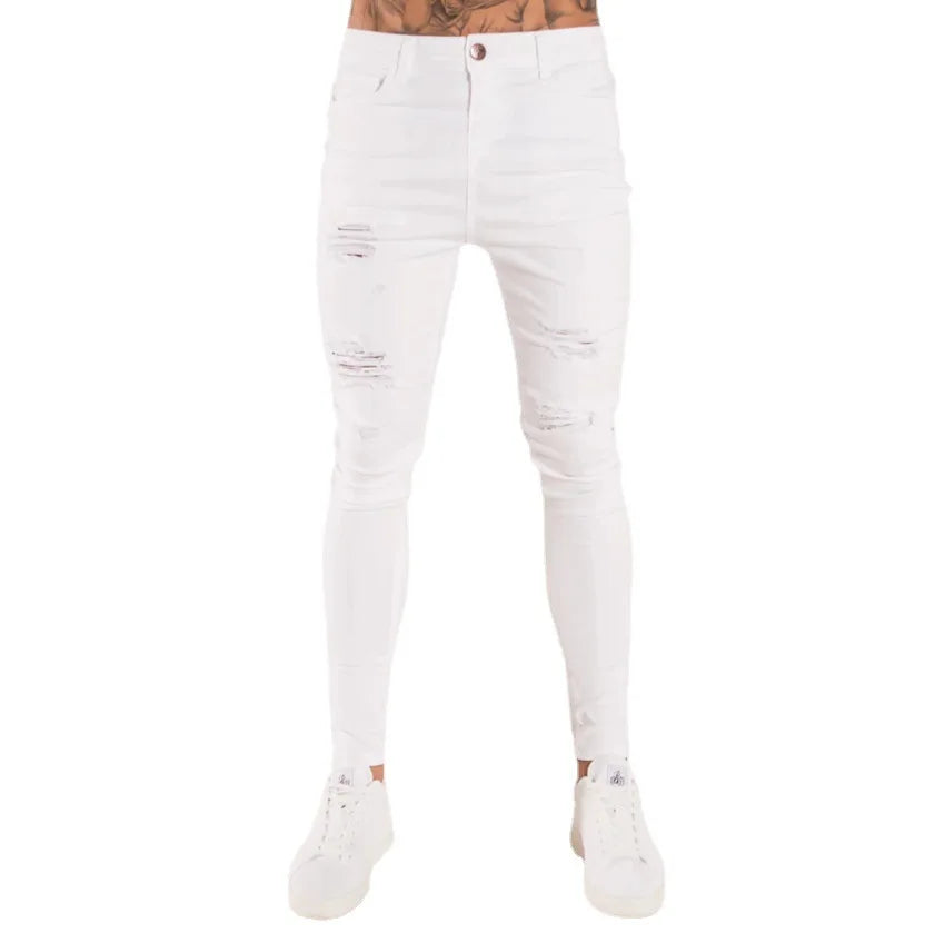 Mens Black Jeans Slim Fit Quality Gray Casual Male Jeans Pants Skinny Fit Men Pants Hip Hop Streetwear Cotton Denim Trousers